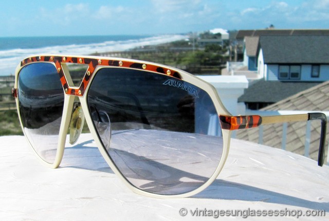 Alpina M1/8 White and Gold Tortuga Sunglasses