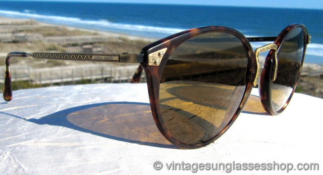 Giorgio Armani 822 013-S Etched Gold Tortoise Shell Sunglasses