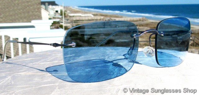 Giorgio Armani RAM 1371 AD Blue Rimless Sunglasses