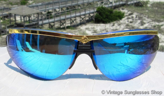 Gargoyles Legends Gold Blue Mirror Sunglasses
