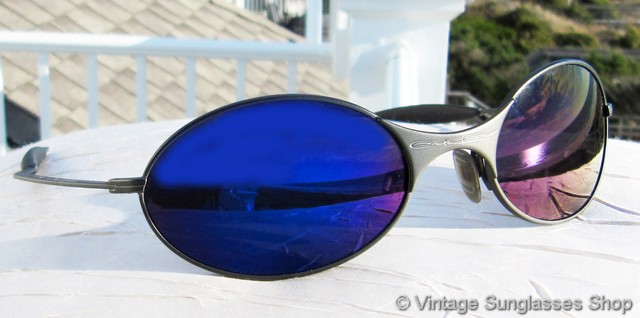 Oakley E Wire Steel Gray Blue Iridium Sunglasses