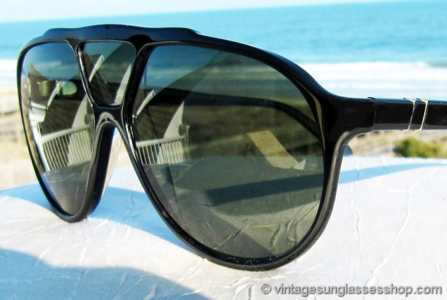 Persol Ratti 802 Black Green Lens Sunglasses