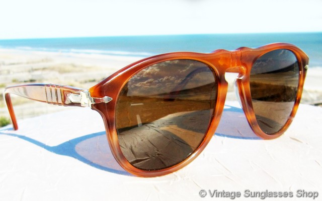 Persol Ratti 649 4A Patent Orange Tortoise Shell Sunglasses