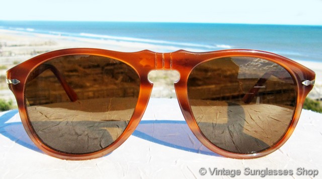 Persol Ratti 649 4A Patent Orange Tortoise Shell Sunglasses