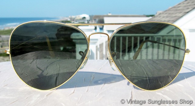 Gold Ray-Ban Aviator Sunglasses 1950's 62 – Estatebeads