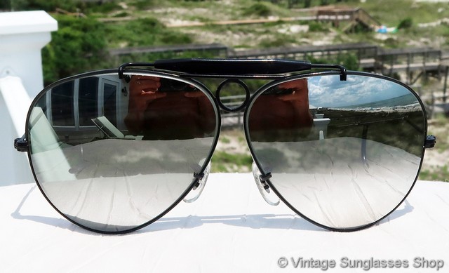 Ray-Ban L9596 Black Chrome Double Gradient Mirror Bullet Hole Shooter ...