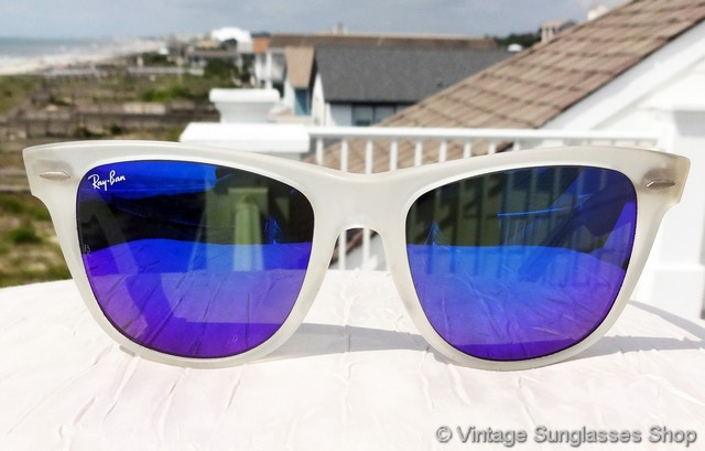 Ray-Ban W0943 Wayfarer Matte Crystal Blue Mirror Sunglasses
