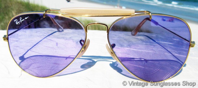 Ray Ban Purple Chromax 58MM Outdoorsman USA Sunglasses at 1stDibs