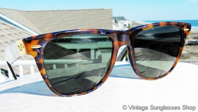 Cheap Mens Wayfarer Sunglasses Tortoise with Blue Lens L6187