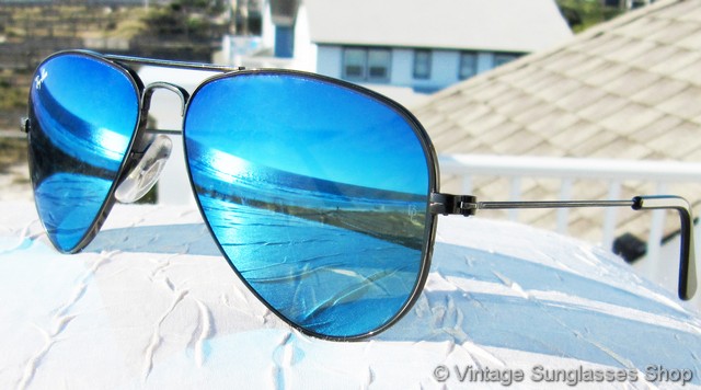 Ray-Ban W2486 52mm Black Chrome Blue Mirror Aviator Sunglasses