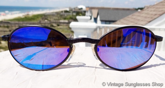 Revo 1111 001 Black Python Blue Mirror Sunglasses