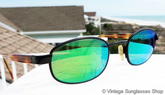 Revo 1112 001 Rectangle Green Mirror Sunglasses
