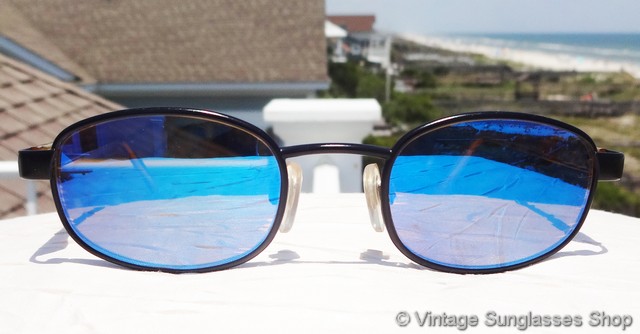 Revo 1112 001 Rectangle Blue Mirror Sunglasses
