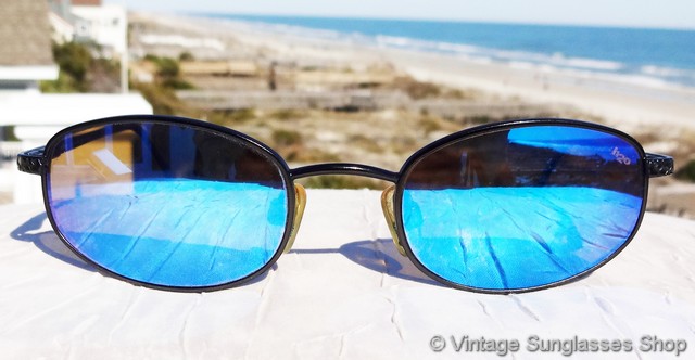 SpiderWire SPW006 Sunglasses - Matte Silver Frame - Smoke/Blue Mirror Lens