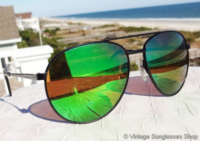 Revo 950 001 Small Pilot Green Mirror Sunglasses