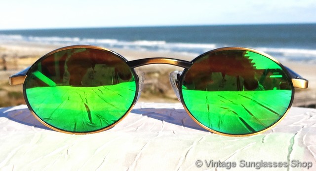 Revo 962 010 Oval Green Mirror Sunglasses