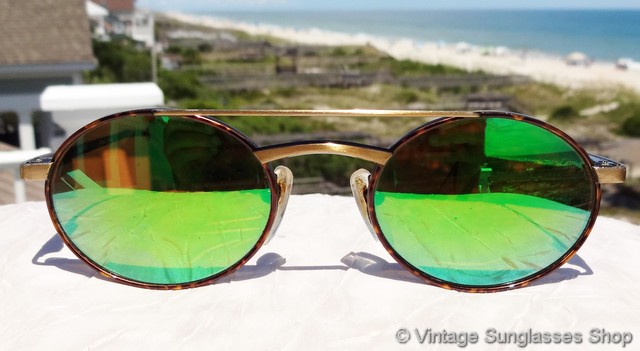 Revo 965 010 Advanced Oval Green Mirror Sunglasses