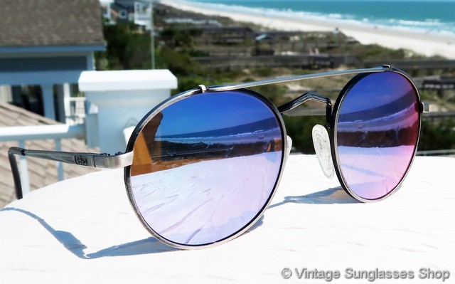 Revo 968 011 Round Wicket Stealth Mirror Sunglasses