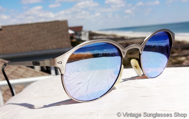 Revo 970 011 50s Round Stealth Mirror Sunglasses