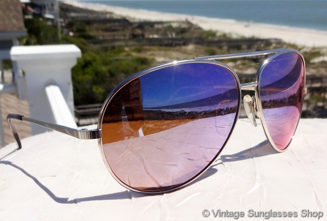 Revo Pilot Silver Stealth Mirror Sunglasses