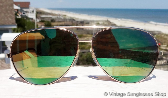 Revo Pilot Green Mirror Sunglasses