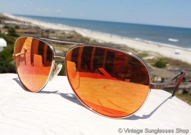 Revo Pilot Orange Mirror Sunglasses