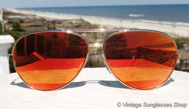 Revo Pilot Orange Mirror Sunglasses