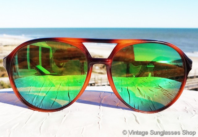 Revo Venture Aviator Green Mirror Tortoise Shell Sunglasses