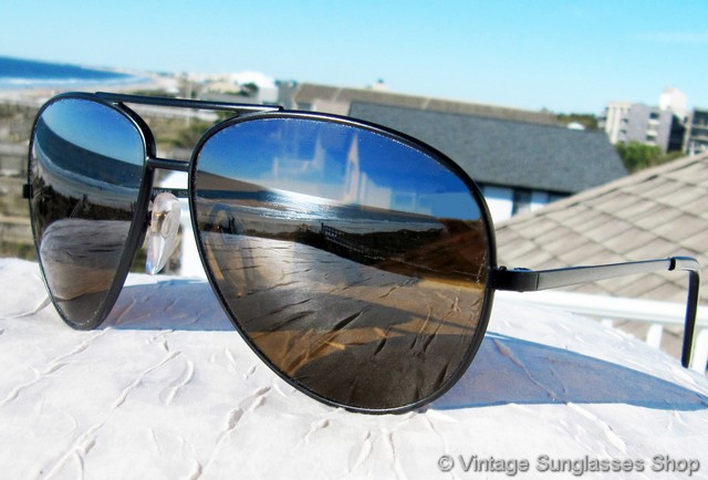 Serengeti 5259 Black Mirrored Aviator Sunglasses