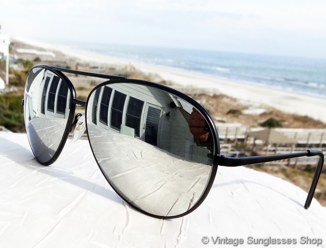 Serengeti 5303 Black Mirrored Aviator Sunglasses